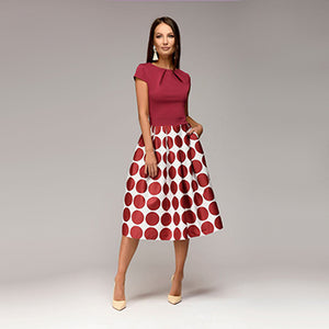 Round Neck Slim Autumn Dresses Spring Vintage Elegant Club Party A-Line Dresses Casual