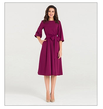 O-Neck Dress 2018 Elegant Dresses Casual Loose Dress