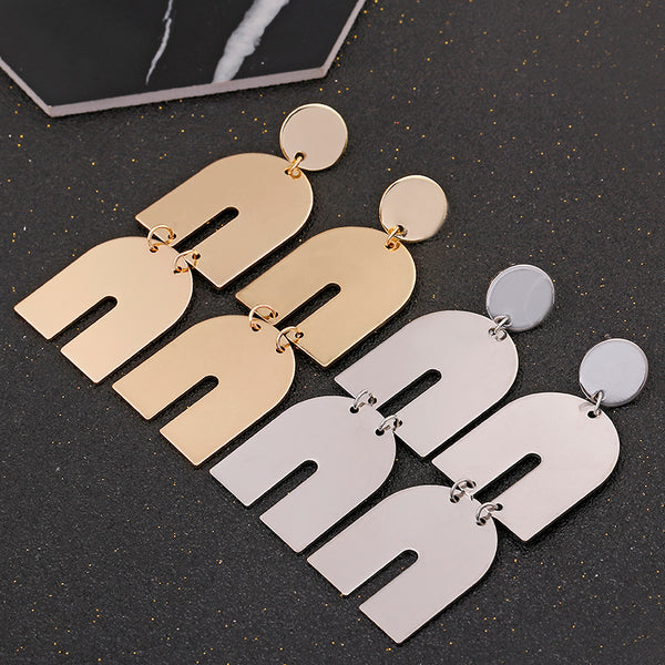 Gold Color Earrings For Women Two Horseshoe