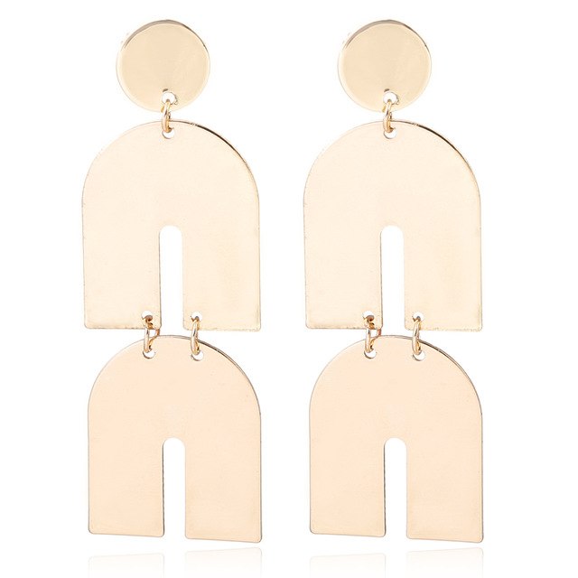 Gold Color Earrings For Women Two Horseshoe