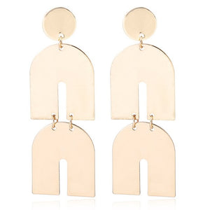 Gold Color Earrings For Women Two Horseshoe