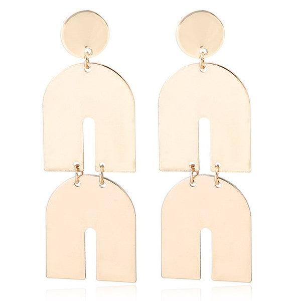 Gold Color Earrings For Women Two Horseshoe