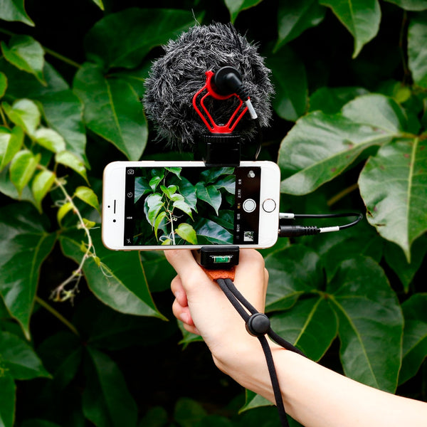 Tripod Mount with Cold Shoe Mount ,Video Handle Grip Strap microphone for smartphone video recording